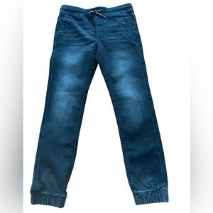 Point Zero Super Flex Denim Jogger Pants Size 12 Dark Wash Stretch Pull-On NWOT